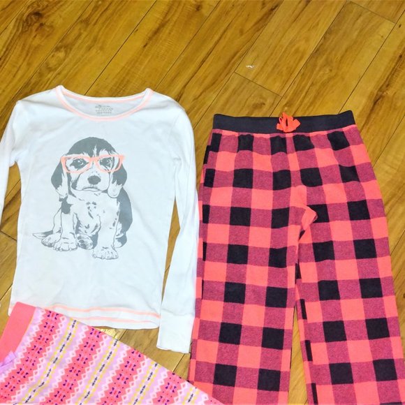 Lumberjack pajama set fleece cozy L 10 12 - Picture 2 of 6